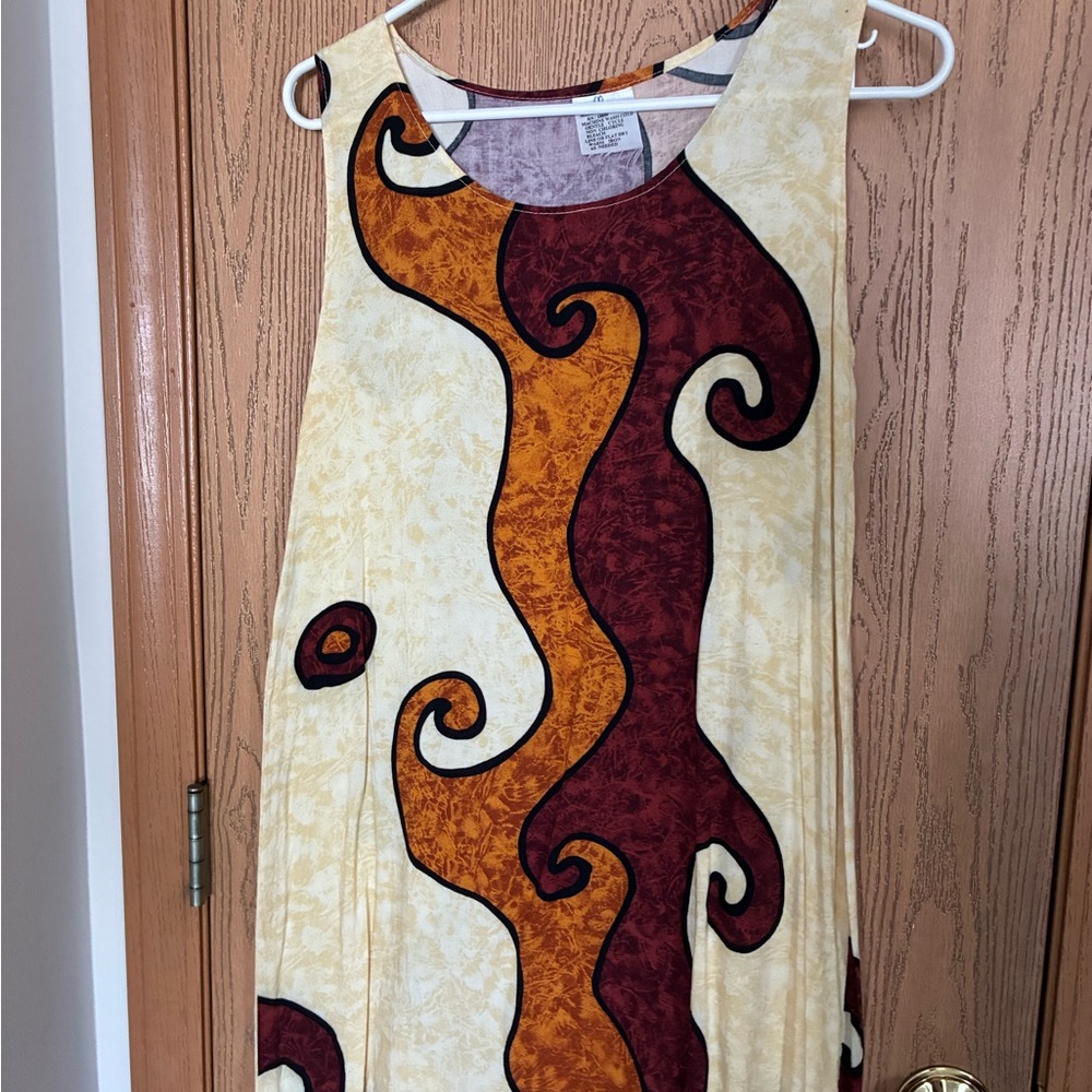 Swirl Pattern Sleeveless Dress